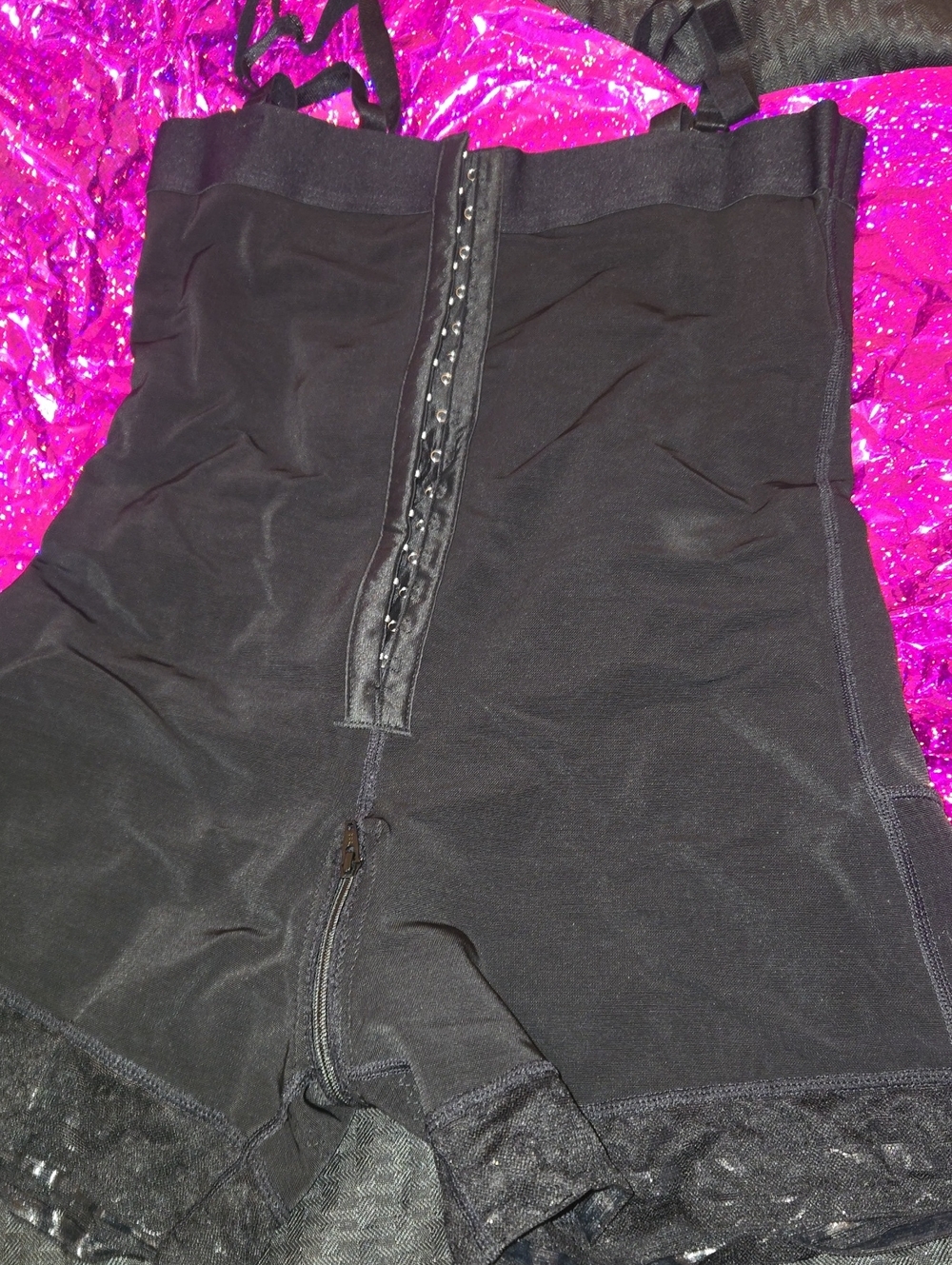 La SENZA Black High-Waist Zip & Hook Shapewear Shorts
